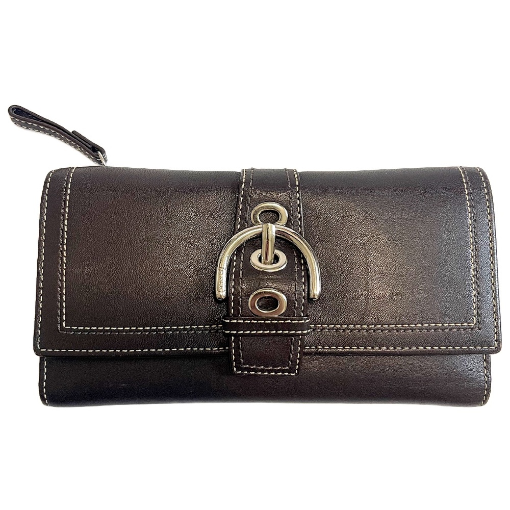 Vintage Y2K Chocolate Brown Classic Buckle Wallet